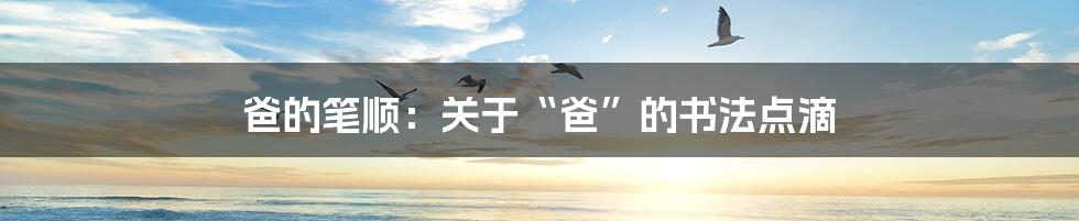 爸的笔顺:关于“爸”的书法点滴