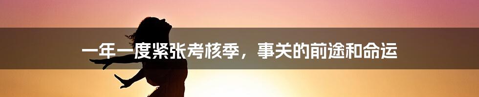 一年一度紧张考核季,事关的前途和命运