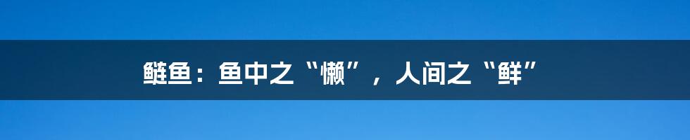 鲢鱼：鱼中之“懒”，人间之“鲜”