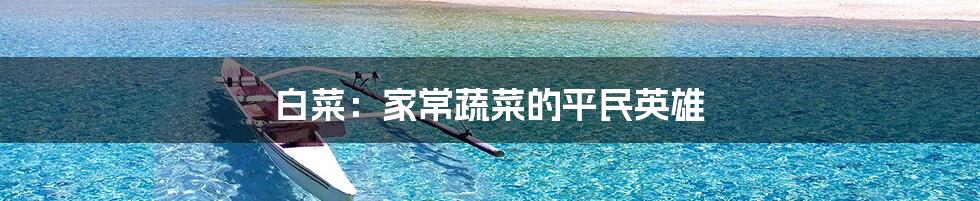 白菜：家常蔬菜的平民英雄