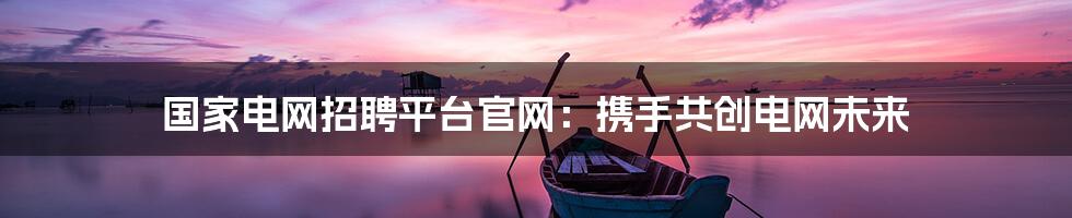 国家电网招聘平台官网：携手共创电网未来