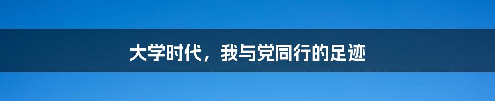 大学时代,我与党同行的足迹
