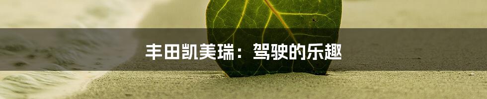 丰田凯美瑞：驾驶的乐趣