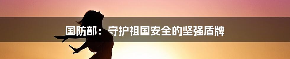 国防部：守护祖国安全的坚强盾牌