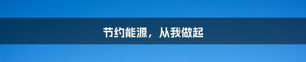 节约能源，从我做起