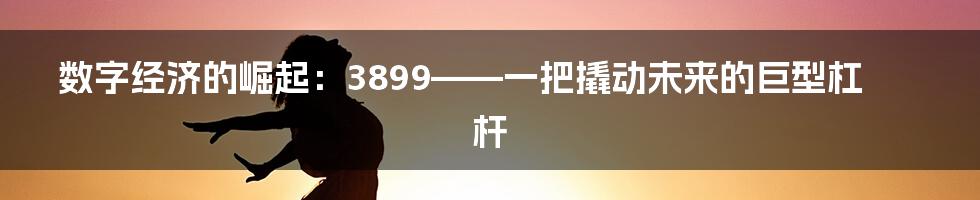 数字经济的崛起：3899——一把撬动未来的巨型杠杆