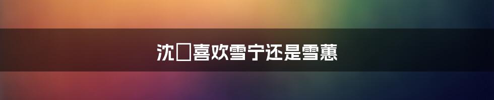 沈玠喜欢雪宁还是雪蕙