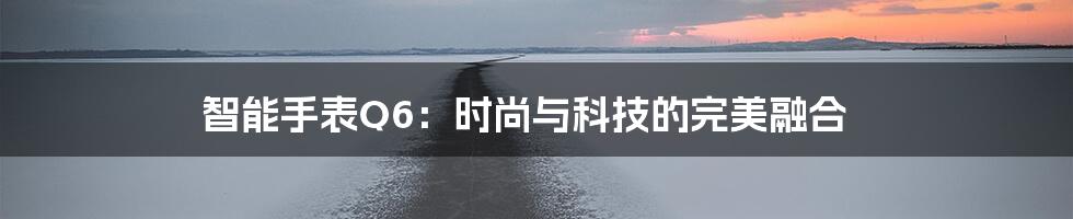 智能手表Q6：时尚与科技的完美融合