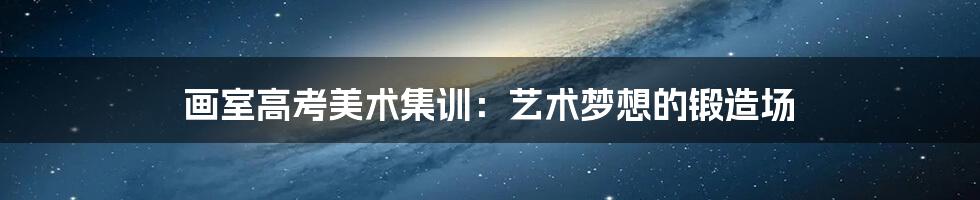 画室高考美术集训:艺术梦想的锻造场