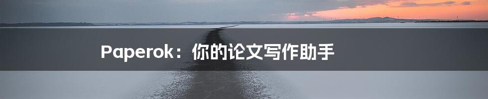 Paperok:你的论文写作助手