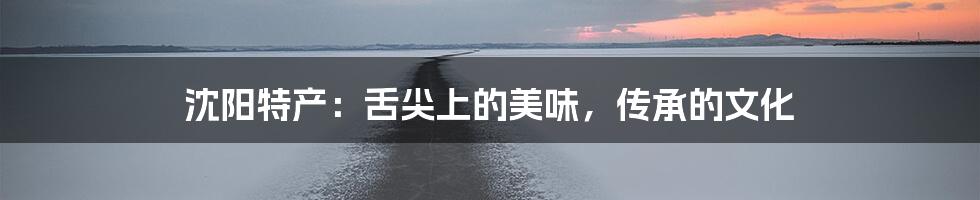 沈阳特产：舌尖上的美味，传承的文化