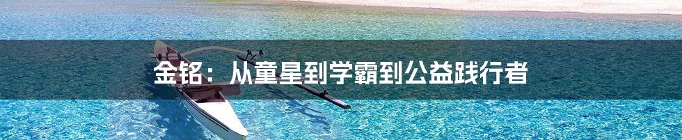 金铭:从童星到学霸到公益践行者