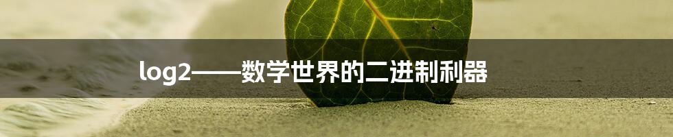 log2——数学世界的二进制利器