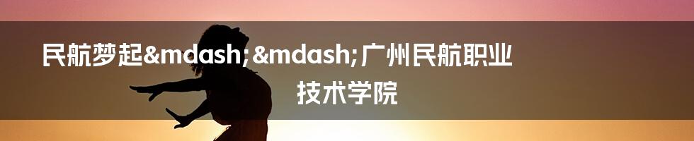 民航梦起&mdash;&mdash;广州民航职业技术学院