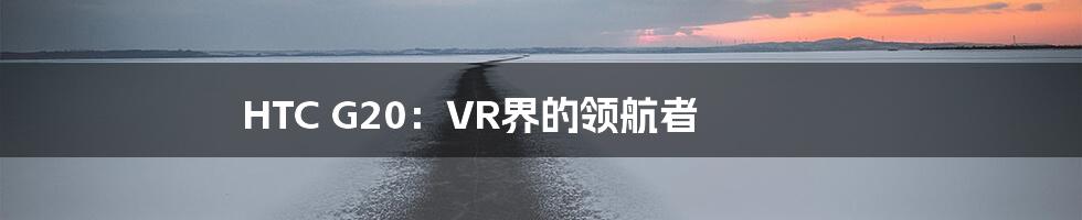 HTC G20：VR界的领航者