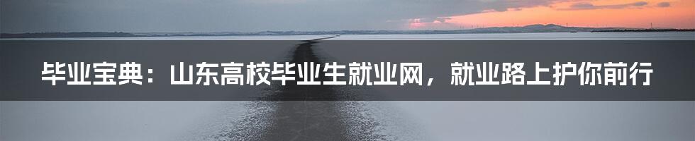 毕业宝典：山东高校毕业生就业网，就业路上护你前行