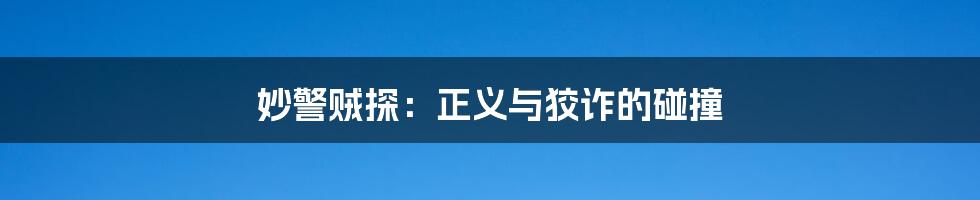 妙警贼探：正义与狡诈的碰撞