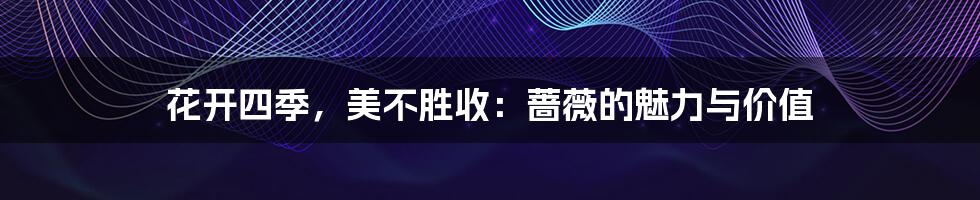 花开四季,美不胜收:蔷薇的魅力与价值