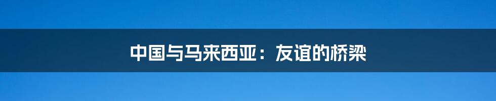 中国与马来西亚：友谊的桥梁