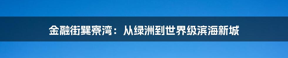 金融街巽寮湾：从绿洲到世界级滨海新城