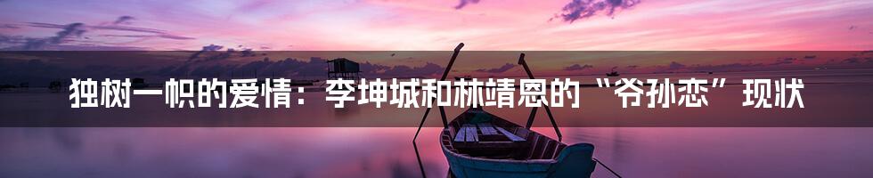 独树一帜的爱情：李坤城和林靖恩的“爷孙恋”现状