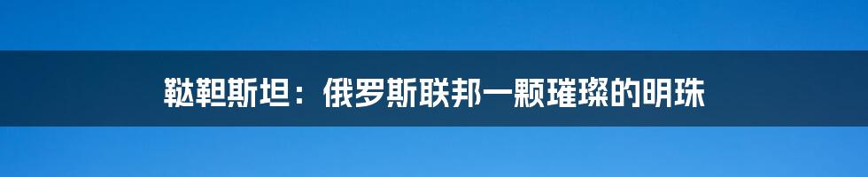 鞑靼斯坦：俄罗斯联邦一颗璀璨的明珠