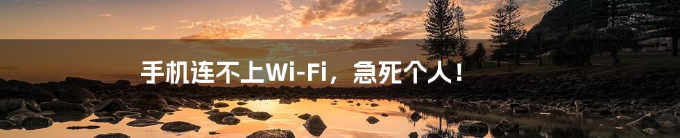 手机连不上Wi-Fi,急死个人!