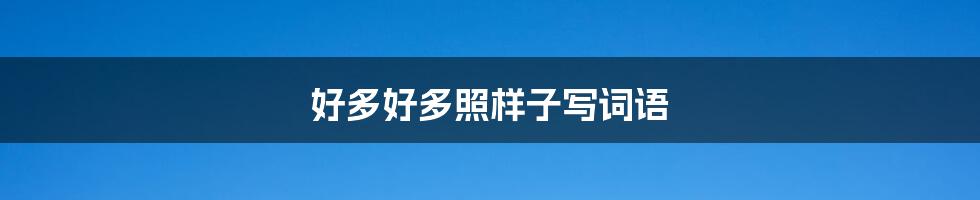 好多好多照样子写词语