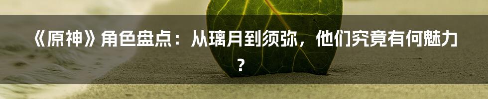 《原神》角色盘点：从璃月到须弥，他们究竟有何魅力？