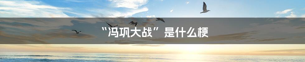 “冯巩大战”是什么梗