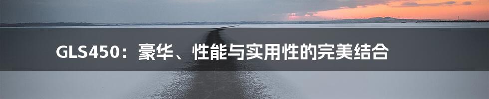 GLS450:豪华、性能与实用性的完美结合