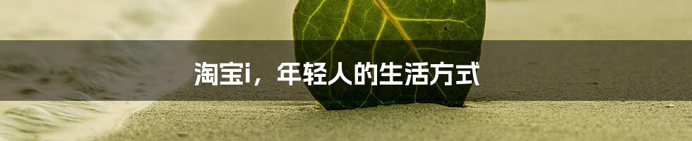淘宝i,年轻人的生活方式