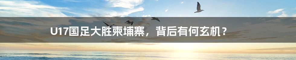 U17国足大胜柬埔寨,背后有何玄机?