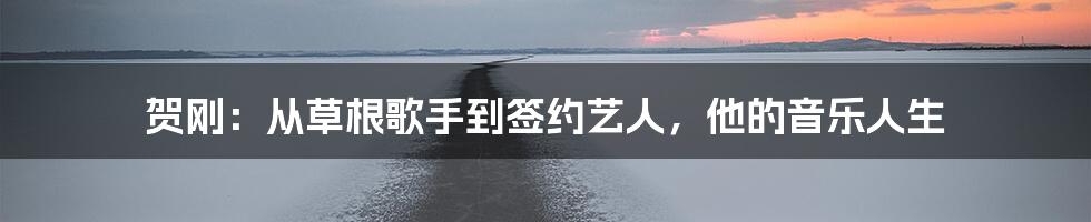 贺刚：从草根歌手到签约艺人，他的音乐人生