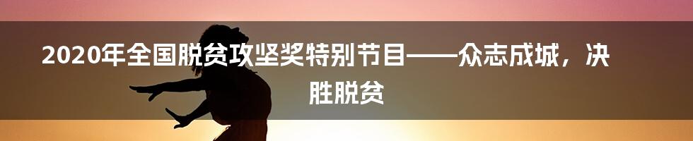 2020年全国脱贫攻坚奖特别节目——众志成城，决胜脱贫