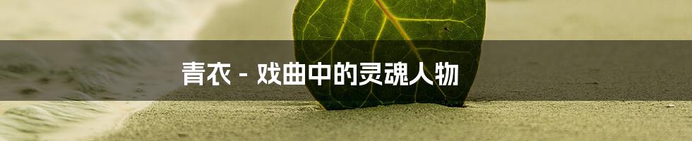 青衣 - 戏曲中的灵魂人物