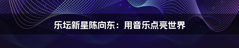乐坛新星陈向东:用音乐点亮世界