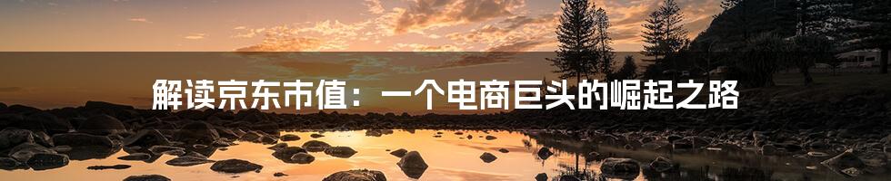 解读京东市值:一个电商巨头的崛起之路