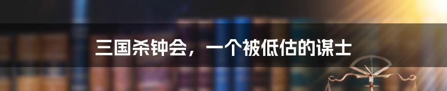 三国杀钟会,一个被低估的谋士