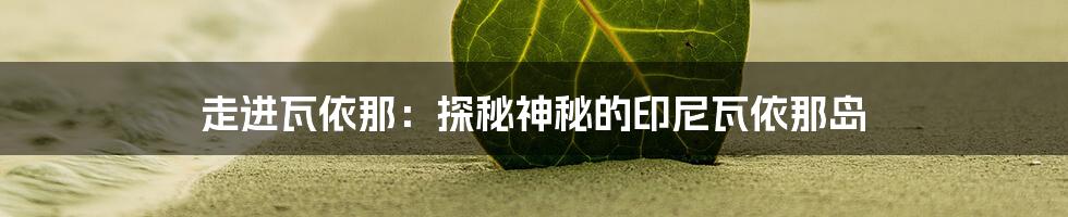 走进瓦依那：探秘神秘的印尼瓦依那岛