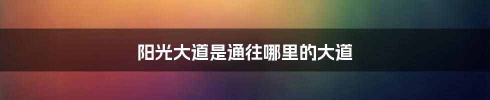 阳光大道是通往哪里的大道