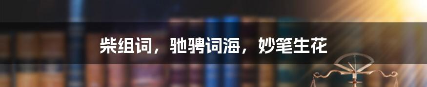 柴组词,驰骋词海,妙笔生花