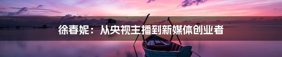 徐春妮:从央视主播到新媒体创业者