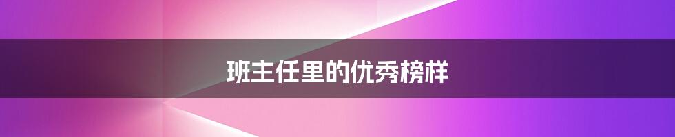 班主任里的优秀榜样