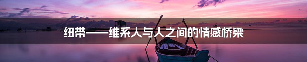 纽带——维系人与人之间的情感桥梁
