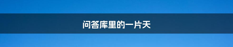 问答库里的一片天