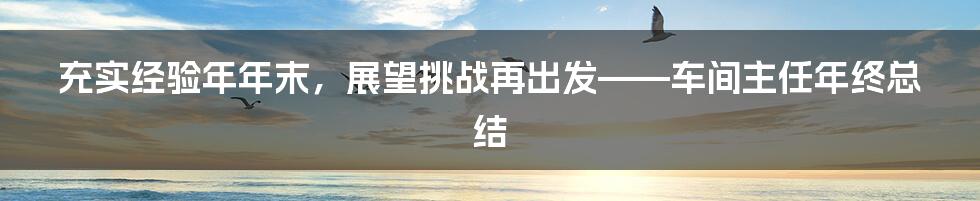 充实经验年年末，展望挑战再出发——车间主任年终总结