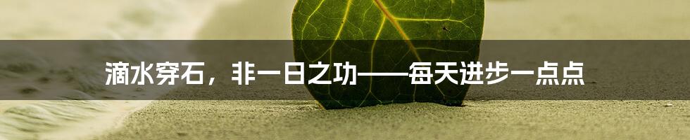 滴水穿石,非一日之功——每天进步一点点