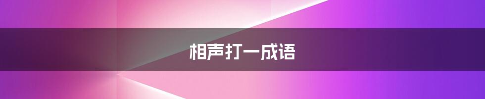 相声打一成语
