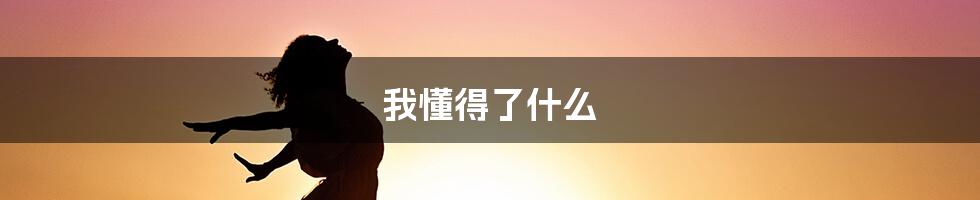 我懂得了什么